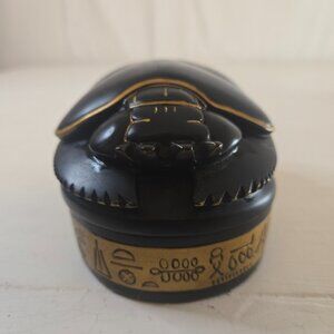 Egyptian Black Scarab Beetle Trinket Box Paper Weight by Pacific